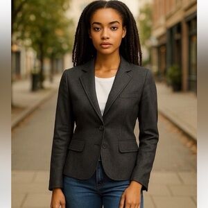 Zara M Dark Wash Denim Blazer